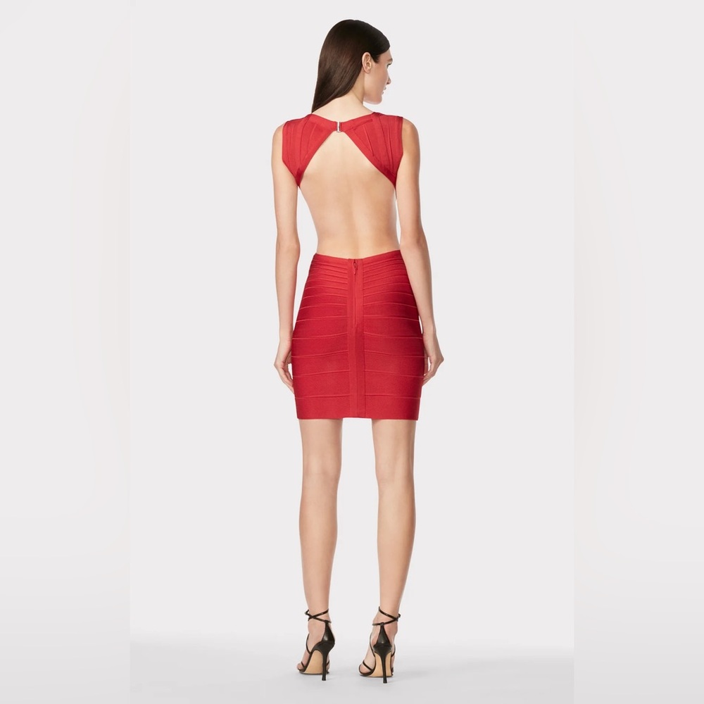 HERVE LEGER - CUT OUT OPEN BACK MINI DRESS - Picture 2 of 6